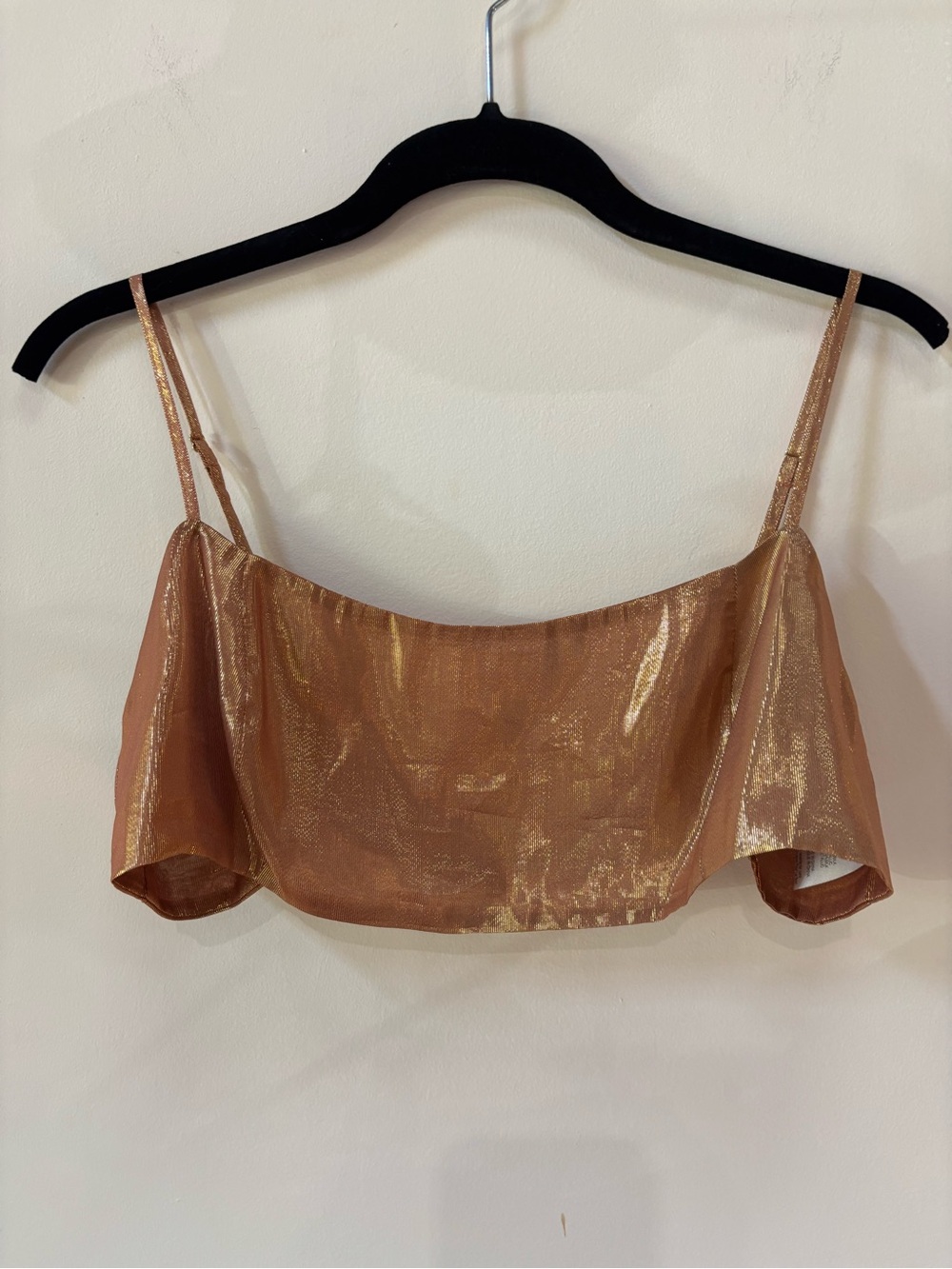 Retrofête Vedra Bra Top in a metallic nude